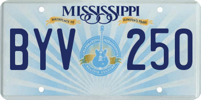 MS license plate BYV250