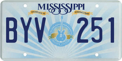 MS license plate BYV251