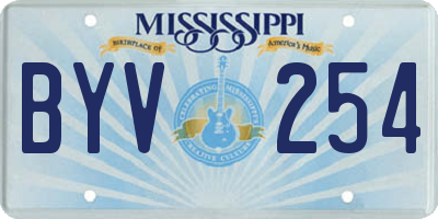 MS license plate BYV254