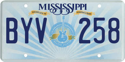 MS license plate BYV258