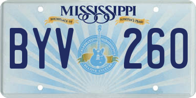 MS license plate BYV260