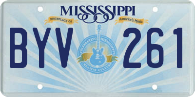 MS license plate BYV261