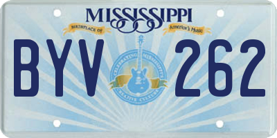 MS license plate BYV262