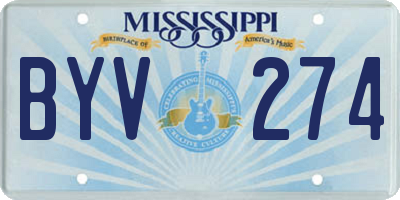 MS license plate BYV274
