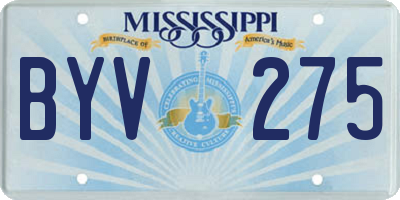 MS license plate BYV275