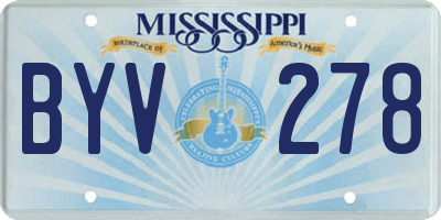 MS license plate BYV278