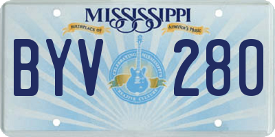 MS license plate BYV280