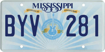 MS license plate BYV281