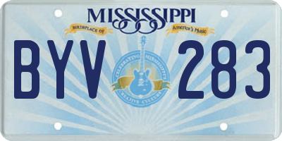MS license plate BYV283