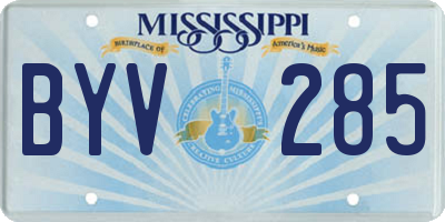 MS license plate BYV285