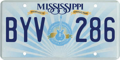 MS license plate BYV286