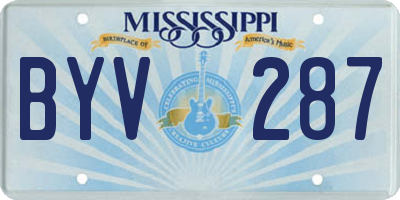 MS license plate BYV287