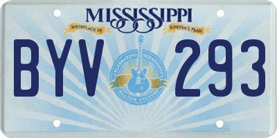 MS license plate BYV293