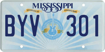 MS license plate BYV301