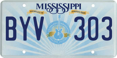 MS license plate BYV303