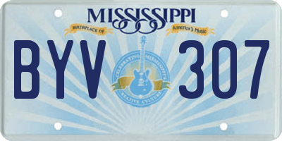 MS license plate BYV307