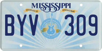 MS license plate BYV309