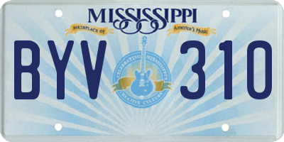 MS license plate BYV310