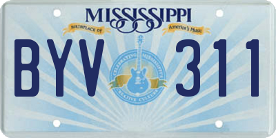 MS license plate BYV311