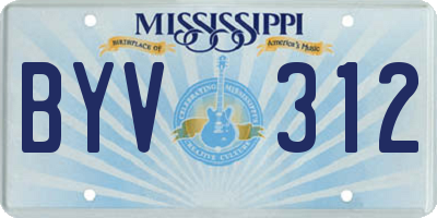 MS license plate BYV312