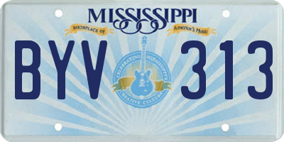 MS license plate BYV313