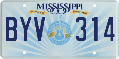 MS license plate BYV314