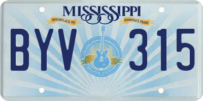 MS license plate BYV315