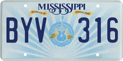 MS license plate BYV316