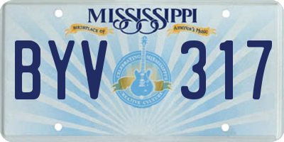 MS license plate BYV317