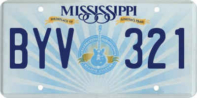 MS license plate BYV321