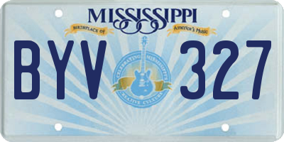 MS license plate BYV327