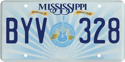 MS license plate BYV328