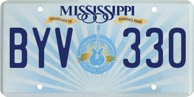 MS license plate BYV330