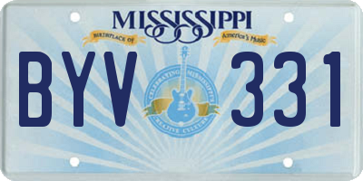 MS license plate BYV331