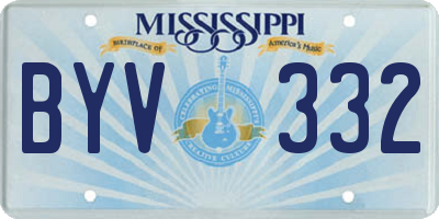 MS license plate BYV332