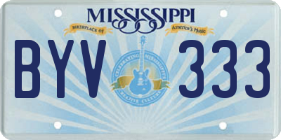 MS license plate BYV333