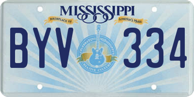 MS license plate BYV334