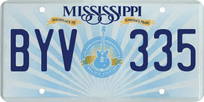 MS license plate BYV335