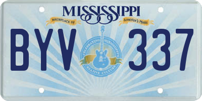 MS license plate BYV337