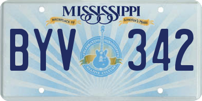 MS license plate BYV342