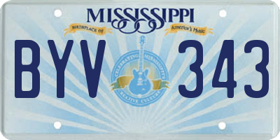MS license plate BYV343