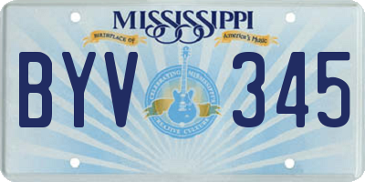 MS license plate BYV345