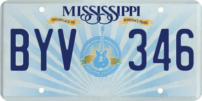 MS license plate BYV346