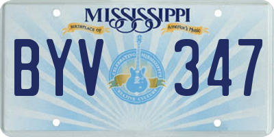 MS license plate BYV347