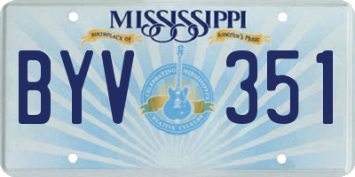 MS license plate BYV351