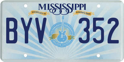MS license plate BYV352