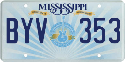 MS license plate BYV353