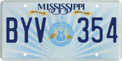 MS license plate BYV354