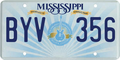 MS license plate BYV356