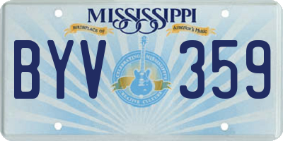 MS license plate BYV359